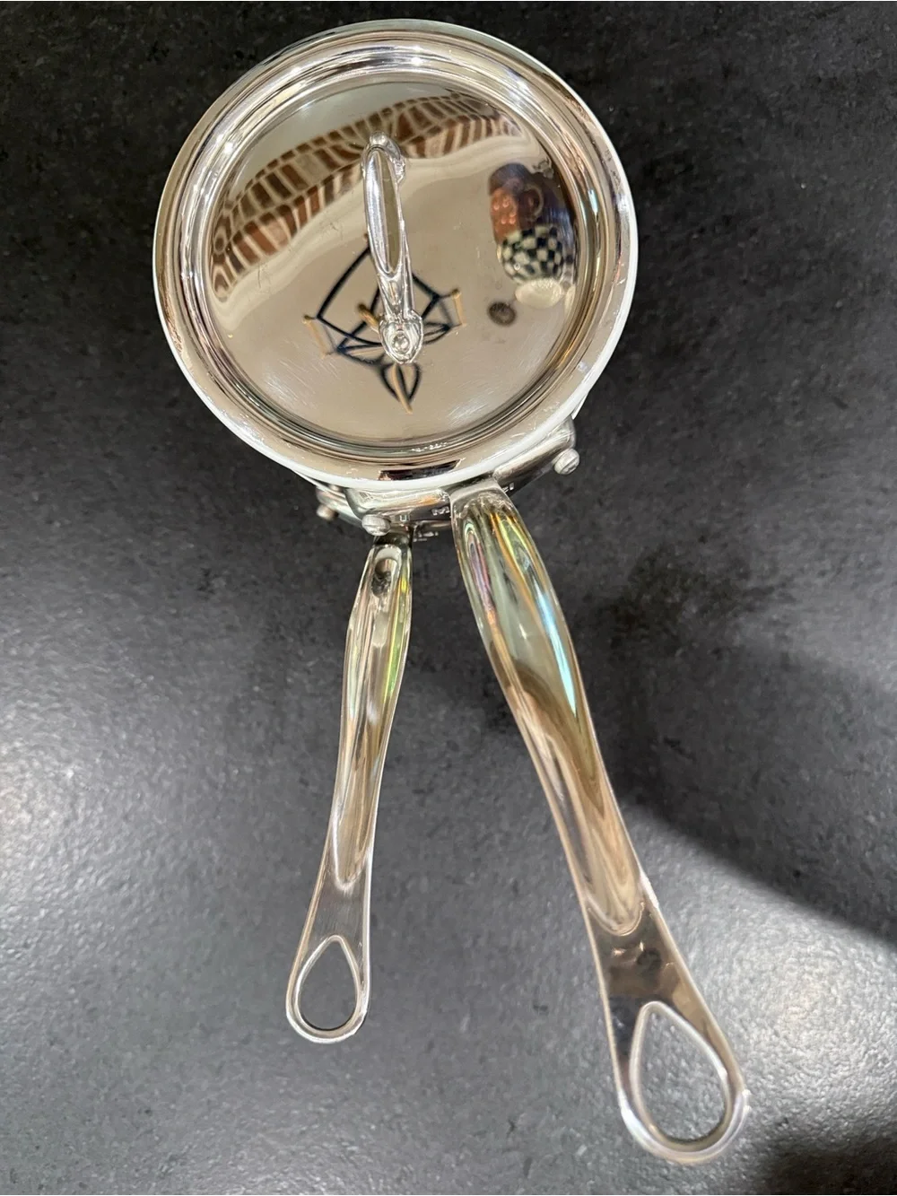 Mauviel Stainless Steel Bain Marie 2-Piece Saucepan Set - Polished Silver France